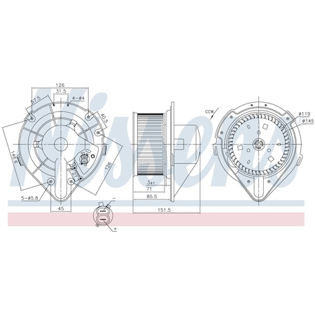 Nissen Blower Motor, 87066 87066